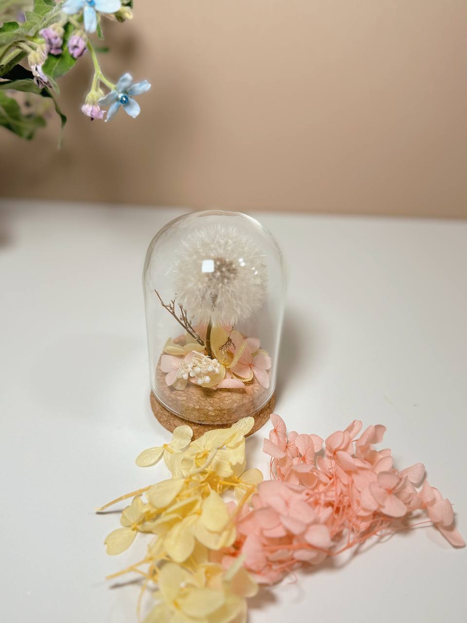 永生花迷你玻璃罩擺件