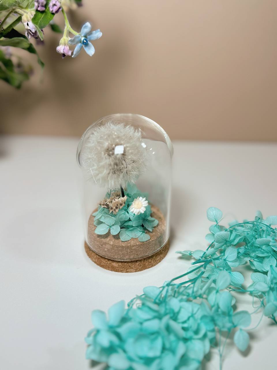永生花迷你玻璃罩擺件