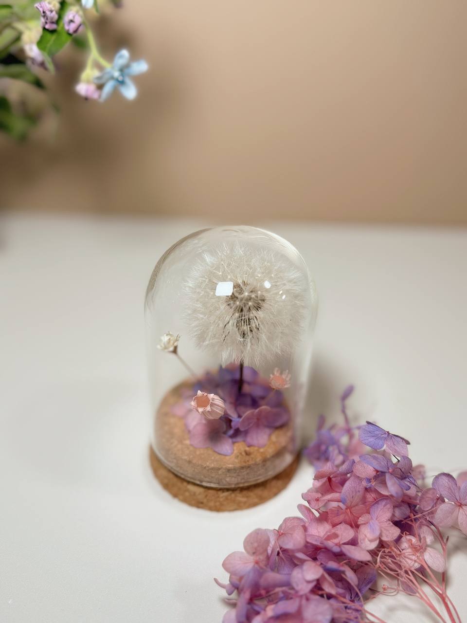 永生花迷你玻璃罩擺件