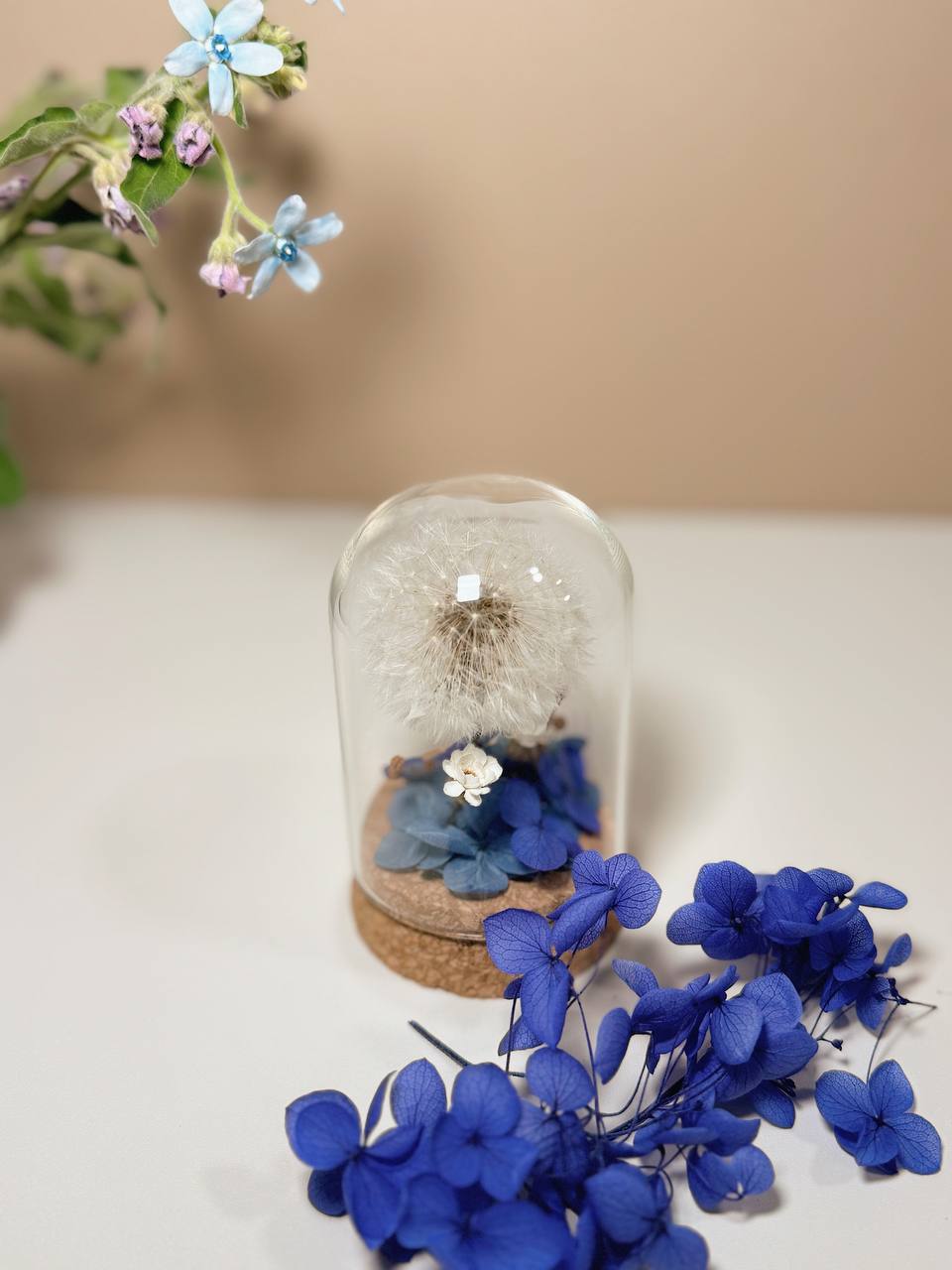 永生花迷你玻璃罩擺件